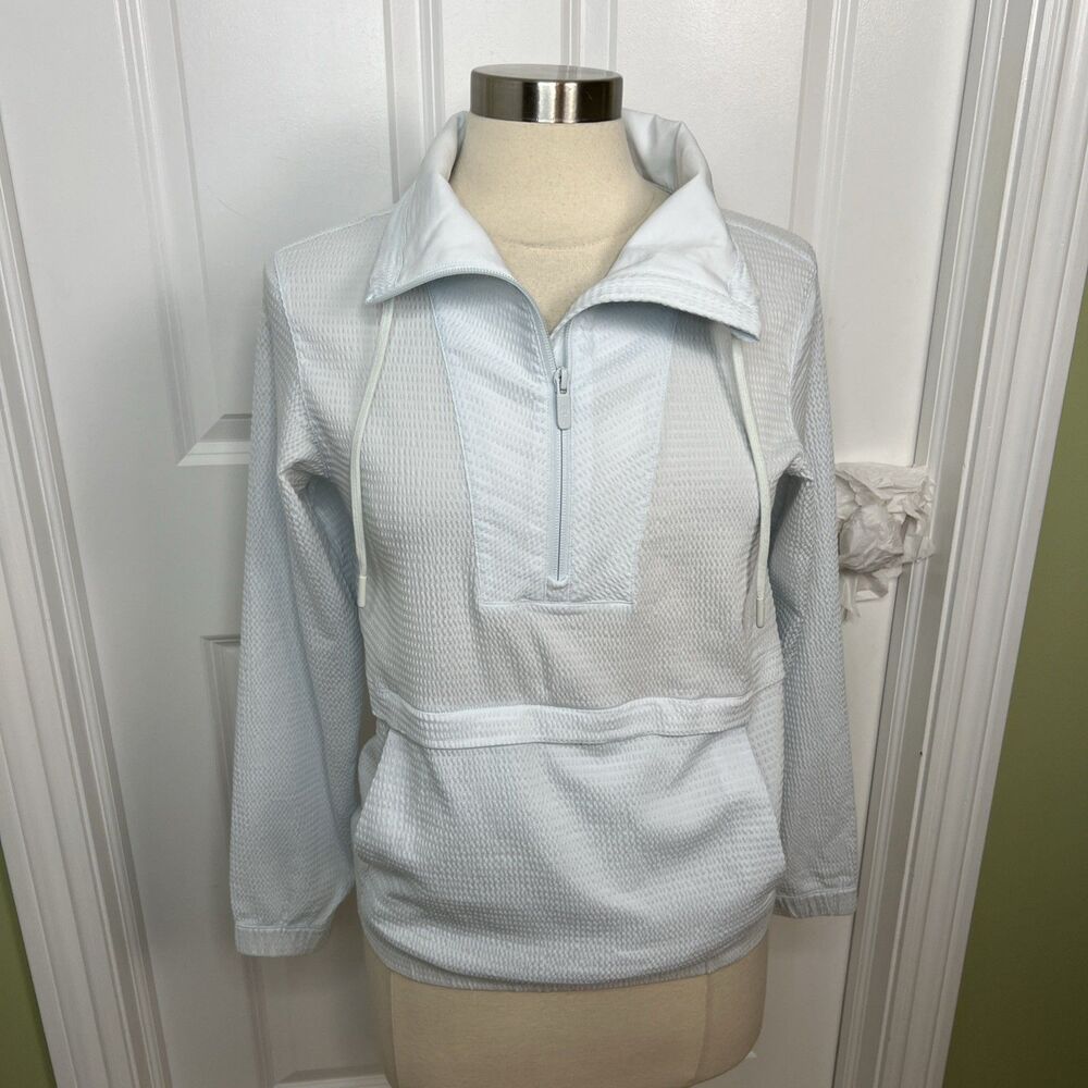 Lululemon Pack Light Pullover Sz 4 Packable Half Zip Jacket Pale Blue EUC